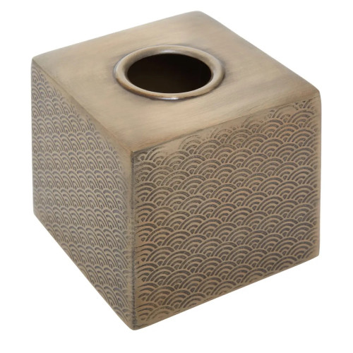 Gold Finish Aluminium Tissue Box Cover 13 x 13cm