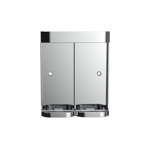 Ultralux Dispenser Bracket (to fit Rectangle 285ml Bottles) - Double - Chrome