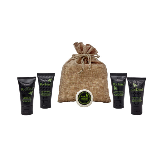 Hessian Bag Toiletries Welcome Pack (Box of 50) - BeeKind