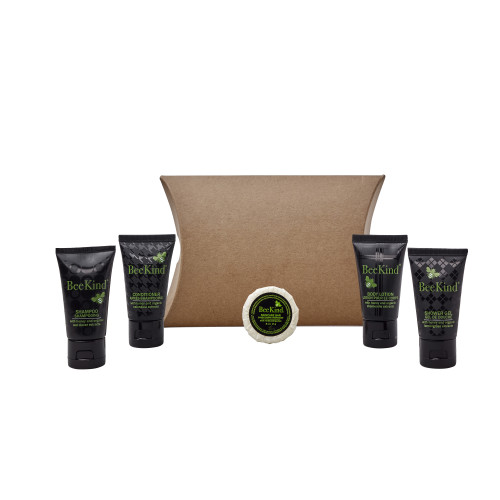 Kraft Pillow Box Toiletries Welcome Pack (Box of 50) - BeeKind