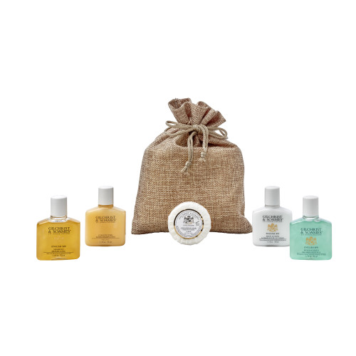 Hessian Bag Toiletries Welcome Pack (Box of 50) - Gilchrist & Soames English Spa Bottle