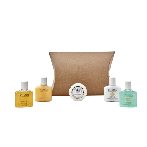 Kraft Pillow Box Toiletries Welcome Pack (Box of 50) - Gilchrist & Soames English Spa Bottle