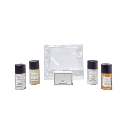 Clear Grip Lock Bag Toiletries Welcome Pack (Box of 50) - London Collection Bottle