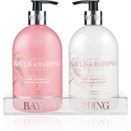 Baylis and Harding Magnolia & Blossom Hand Wash 500ml & Hand Lotion 500ml Set (Box of 6)