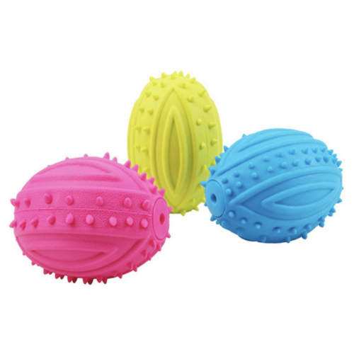 Squeaky Rugby Ball Dog Toy