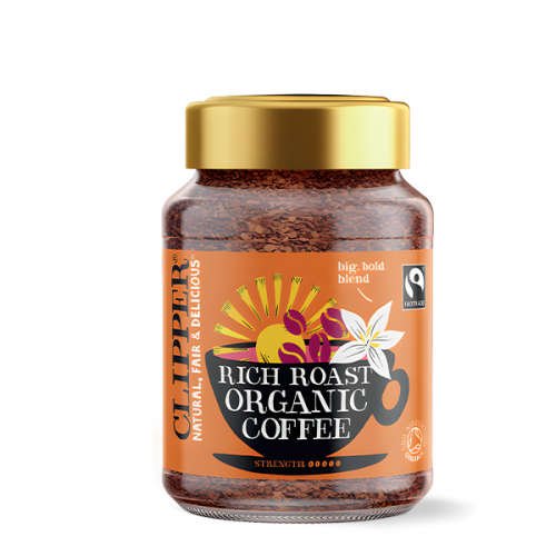 Clipper Fairtrade Rich Roast Organic Instant Coffee 100g (Box of 6)