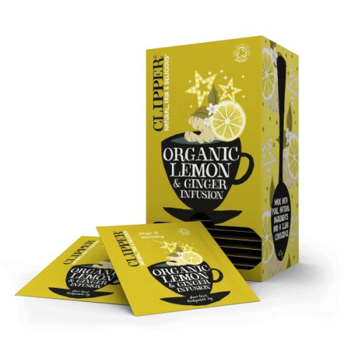 Clipper Fairtrade Organic Lemon and Ginger Tea Bags (Box of 25)