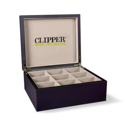 Clipper 9 Compartment Black Lacquer Box