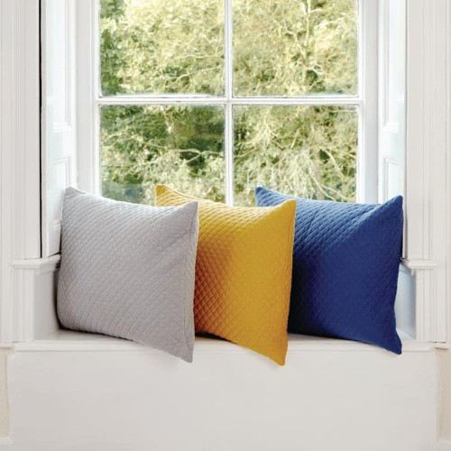 Essentials Regency Quilted Waffle Polyester Filled Cushion 45 x 55cm - Grey