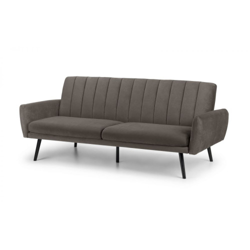 Afina Grey Velvet Fabric Sofa Bed (D92 x W209 x H83)