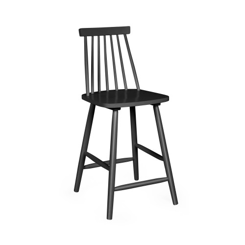 Alassio Black Spindle Back Solid Wood Bar Stool (H112 x W49 x D53cm)