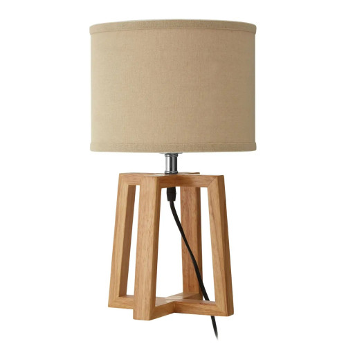 Light Brown Wooden Base Table Lamp 38 x 22cm