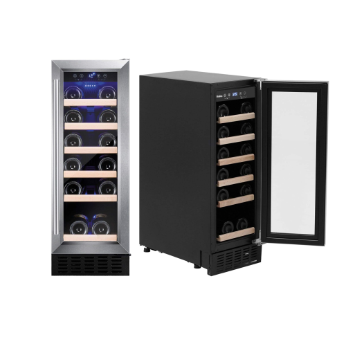 Amica Freestanding Undercounter Wine Cooler (H82.5 x W29.5 x D57m) - Stainless Steel