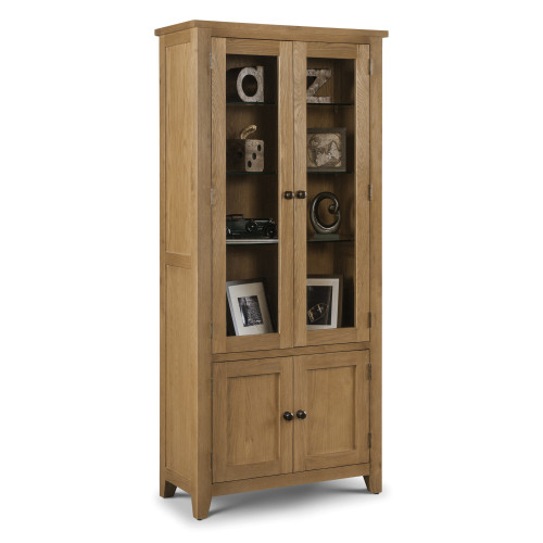 Astoria Oak Glazed Display Cabinet  (D40 x W87 x H190cm)