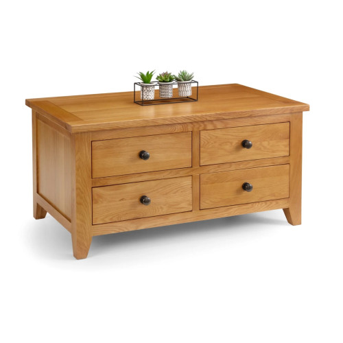 Astoria Oak Coffee Table with 4 Drawers (D60 x W100 x H50cm)