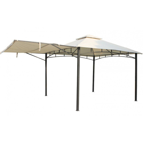 Algarve Grey Awning Gazebo 3.3 x 3.3m + 2.1m