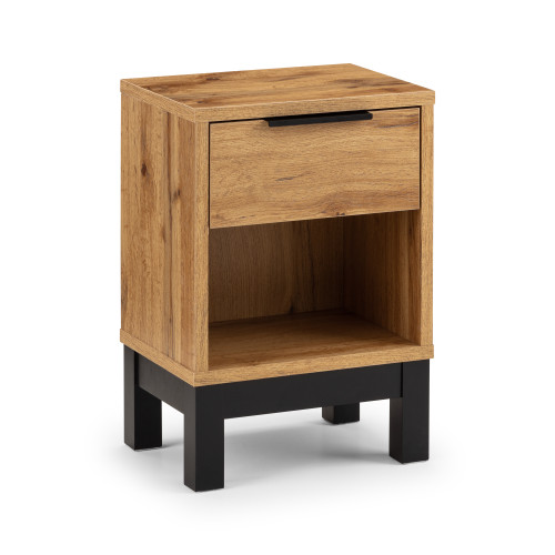 Bali Oak 1 Drawer Bedside  (D26 x W35 x H50cm)