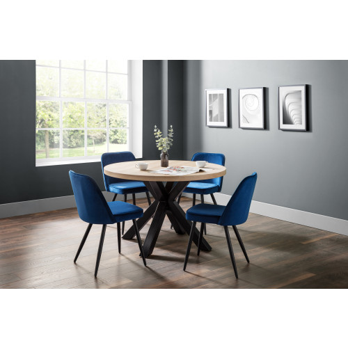 Berwick Oak Finish Round Dining Table (D120 x W120 x H76cm)