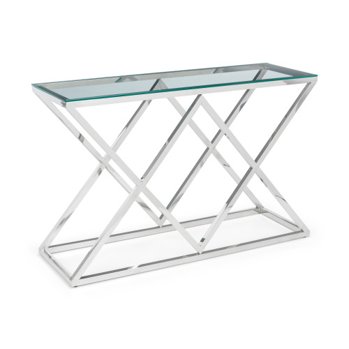 Biarritz Stainless Steel with Tempered Glass Top Console Table (D40 x W120 x H77)