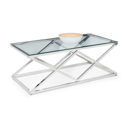 Biarritz Stainless Steel with Tempered Glass Top Coffee Table (D60 x W120 x H45)
