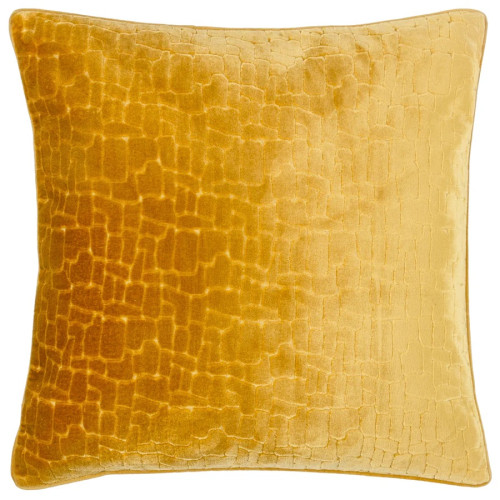 Paoletti Bloomsbury Velvet Polyester Filled Cushion 50 x 50cm - Mustard