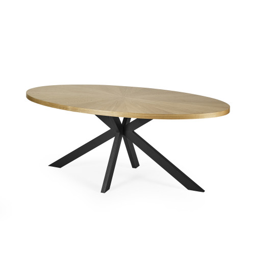 Bondi Oak Effect Oval 4 to 6 Seater Dining Table (H75 x W200 x D105cm)