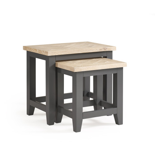 Bordeaux Dark Grey Nest of 2 Tables (D38 x W56 x H50cm)