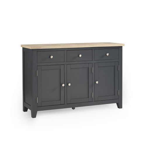 Bordeaux Dark Grey 3 Door 3 Drawer Sideboard (D40 x W128 x H86cm)