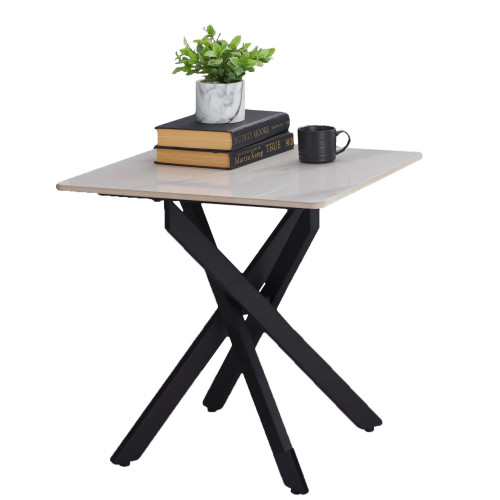 Bradley White Marble Lamp Table (D50 x W50 x H50cm)