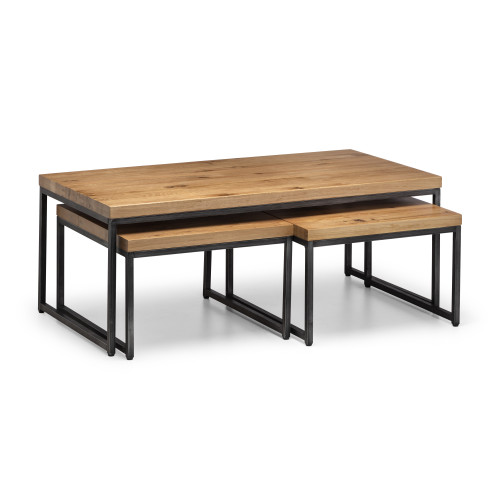 Brooklyn Oak Nest Coffee Tables (D120 x W120 x H76cm)