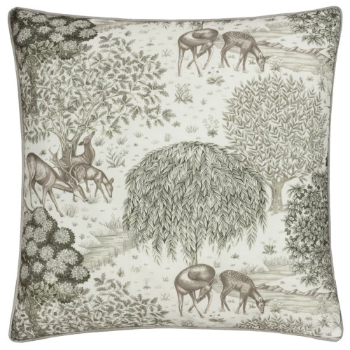 Morris & Co The Brook Printed Outdoor Cushion 65 x 55cm - Linen