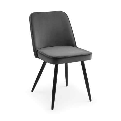 Burgess Grey Velvet Dining Chair (D56 x W45 x H82)