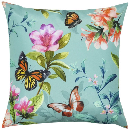 Evans Lichfield Butterfly Outdoor Cushion 43 x 43cm - Duck Egg