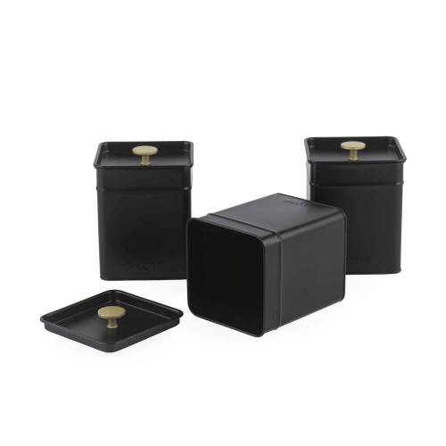 Salter Alchemy Carbon Steel Set of 3 Canister Set - Black