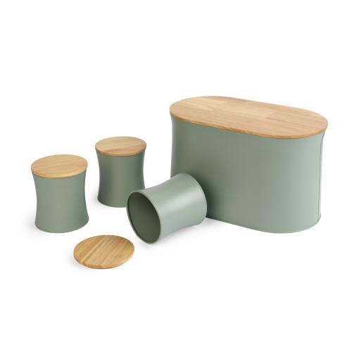 Salter Malmo Matte Canister & Bread Bin Set - Sage