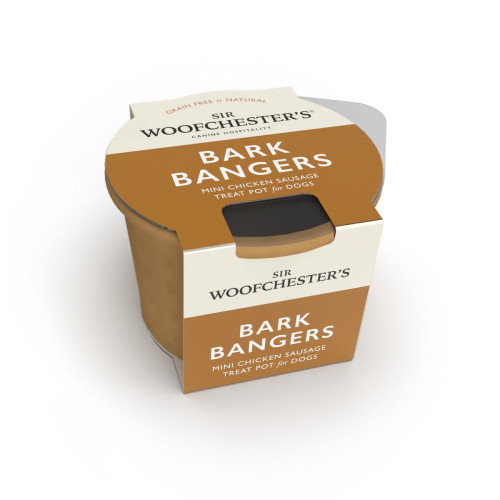Sir Woofchester's Dog Treat Pots (Box of 12) - Bark Bangers Mini Cheese Burgers