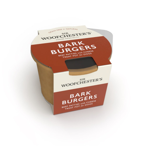 Sir Woofchester's Dog Treat Pots (Box of 12) - Bark Burgers Mini Chicken Sausages