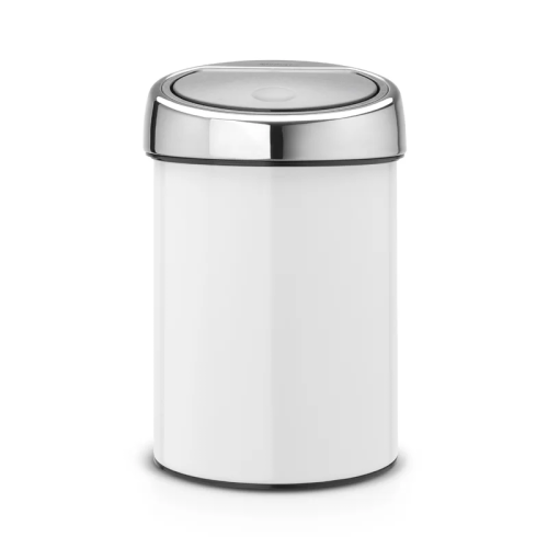Brabantia Wall Bracket Soft Touch Bin 3 Litre (H28 x W18 x D18cm) - White