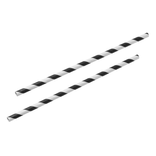 Striped Paper Straws in Black and White (Box of 250)