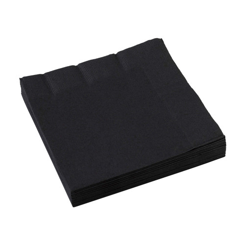 2 Ply 4 Fold Napkin 40cm in Black (Box of 2000)