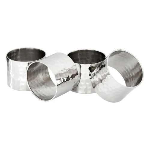 Hammered Silver Napkin Rings H4 x D5 x W5cm