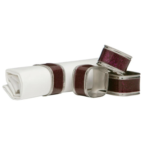 Purple Glitter Napkin Rings H4 x D4 x W3cm