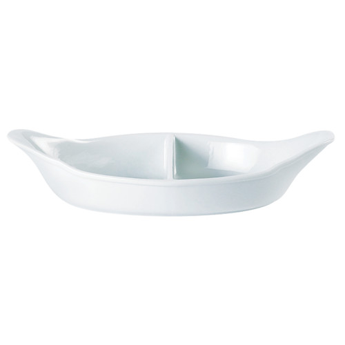 Porcelite Divided Oval Eared Dish 28cm (Box of 4)