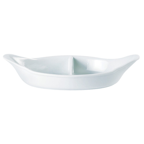 Porcelite Standard OTT Divided Oval Eared Dish 28cm | 11" (Box of 4)