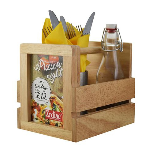 Natural Condiment Holder with Menu Display