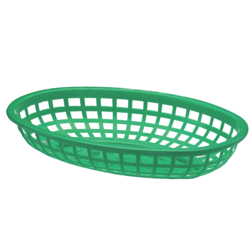 Plastic Fast Food Basket 26 x 18cm (Box of 6) - Green