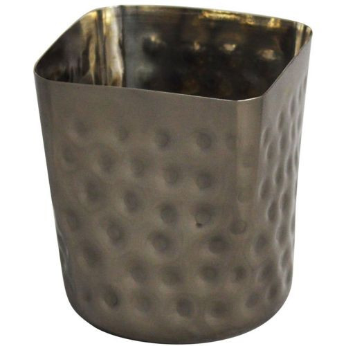 Stainless Steel Hammered Square Presentation Cone 8 x 8.5cm - Black