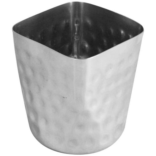 Hammered Square Chip Cone 8 x 8 x 8.5cm - Stainless Steel