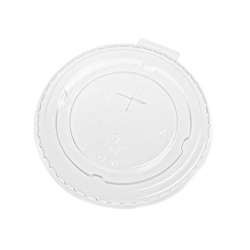 Flat Lid with Straw Slot for Recyclable Plastic Cups (Box of 1000)