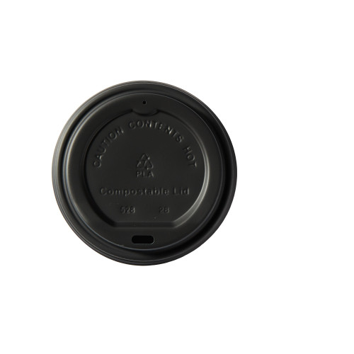 10oz to 20oz Cups Domed Sip Thru Lid (Box of 100) - Black